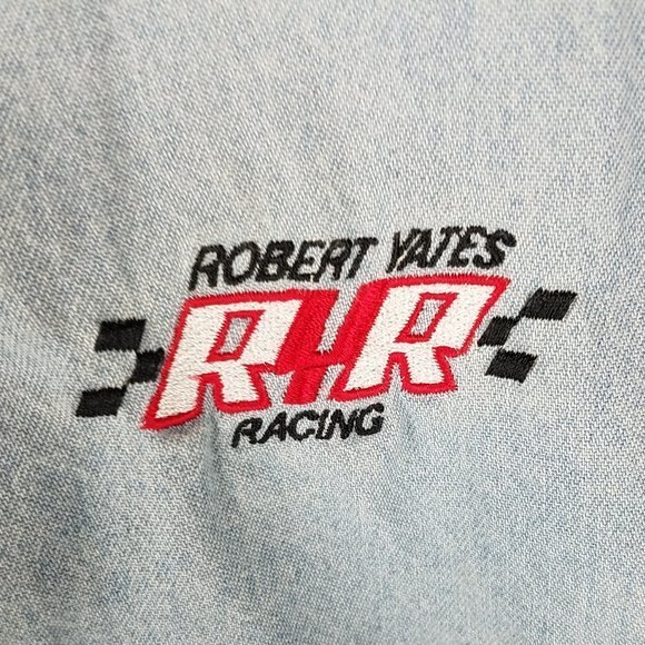 Competitors View shirt chambray DALE JARRET NASCAR ROBERT YATES RACING VTG  L‎ - Picture 3 of 10